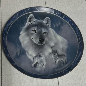 Vintage Bradford Exchange “Silver Scout” Timber Wolf Plate By Eddie La Page